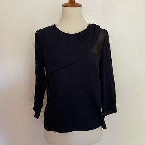 Sandro Paris navy blue and black blouse Size 1